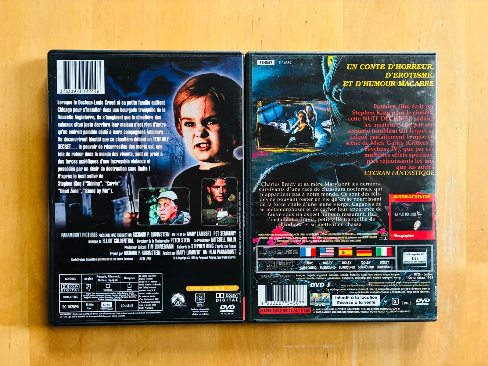 Lot 2 DVD cultos Stephen King: Cemitério Vivo (1989) e A Noite Rasgada. – photo 3